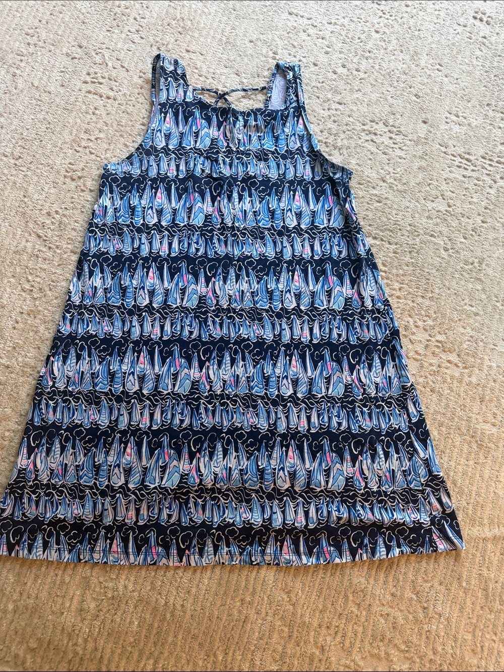 Women’s Lilly Pulitzer Navy Blue Sailboat Print Tank Dress